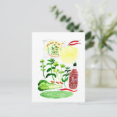 Vietnamesischer Reißepapier Rolls Recipe Watercolo Postkarte (Stehend Vorderseite)