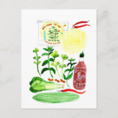 Vietnamesischer Reißepapier Rolls Recipe Watercolo Postkarte (Vorderseite)
