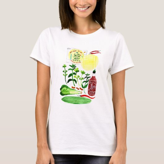Vietnamesischer Reißepapier Rolls Recipe Watercolo T-Shirt (Vorderseite)