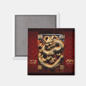Vietnamesischer Trommler Têt Dragon New Year Scupt Magnet (Vorderseite/Rückseite)