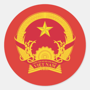 Vietnamesisches Emblem, Flagge Vietnams Runder Aufkleber