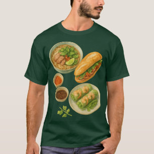Vietnamesisches Essen Banh Mi und Pho-Suppe T-Shirt