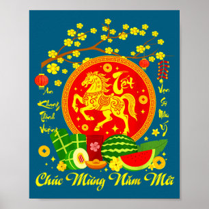 Vietnamesisches Lunar Neujahr 2026 Tet Viet Chuc M Poster
