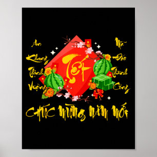 Vietnamesisches Lunar Neujahr 2026 Tet Viet Chuc M Poster