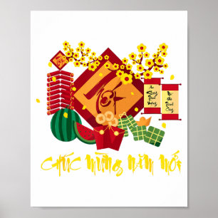 Vietnamesisches Lunar Neujahr 2026 Tet Viet Chuc M Poster