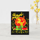 Vietnamesisches Mondneujahrs-Pferd-Illustration Karte (Gelbe Blume)