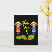 Vietnamesisches Neujahr 2024 Tet 2024 Xuan Van Su Karte (Gelbe Blume)