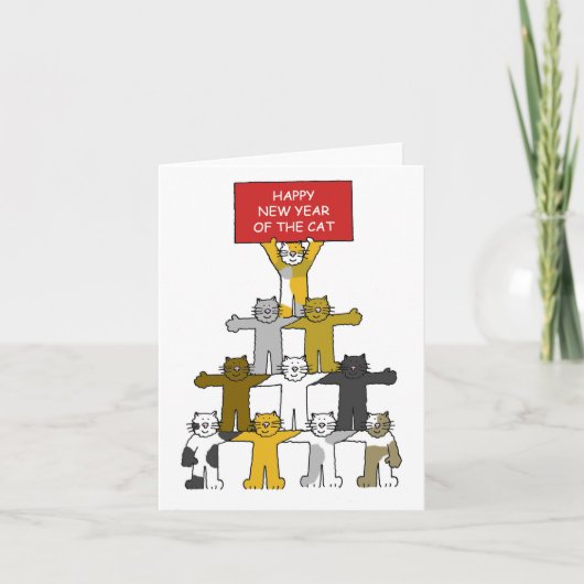 Vietnamesisches Neujahr der Katze Feiertagskarte (Vorderseite)