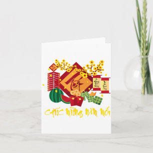 Vietnamesisches Neujahrsfest 2026 Tet Viet Chuc Mu Karte