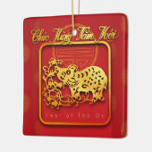 Vietnamesisches Neujahrsfest OX in Papierform Keramikornament (Links)