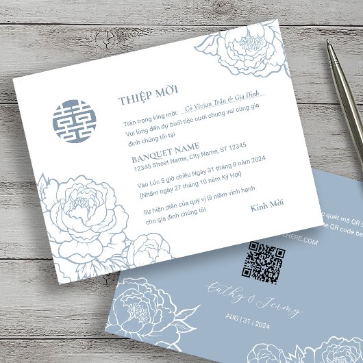 Vietnamesisches Peony Song Hy Wedding Thiemp Mon i