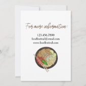 Vietnamesisches Pho Noodles Souk Cookoff Food Fest Einladung (Rückseite)