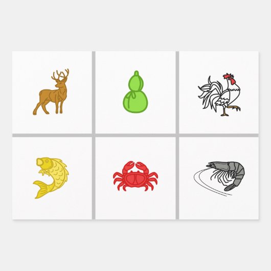 Vietnamesisches Spiel - 3 Wettmatten Geschenkpapier Set (Vorderseite 3)