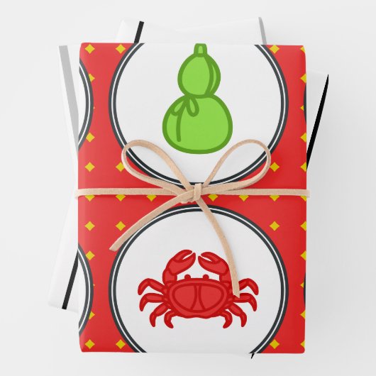 Vietnamesisches Spiel - 3 Wettmatten Geschenkpapier Set (Beispiel)