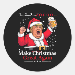 Vietnamesisches Weihnachtsgebäck Beer Funny Trump Runder Aufkleber