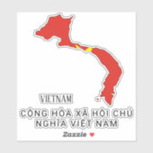 Vietnamflagge Charming Patriotic Karte Aufkleber (Blatt)