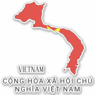 Vietnamflagge Charming Patriotic Karte Aufkleber