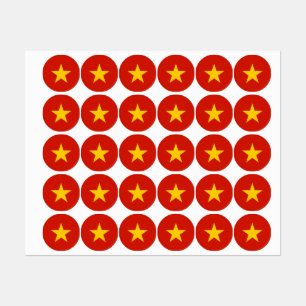 Vietnamflagge Etiketten