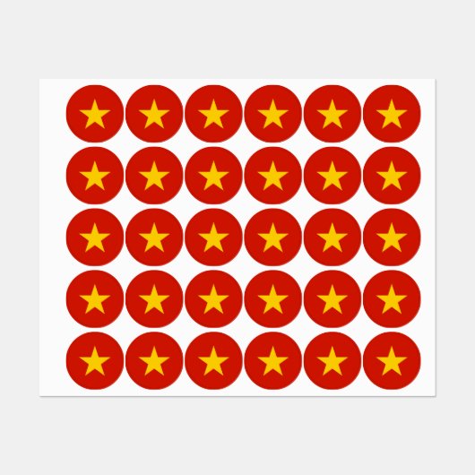 Vietnamflagge Etiketten (Blatt)