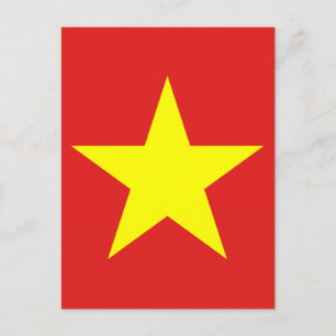 Vietnamflagge Gelbe Star Vertikale Postkarte
