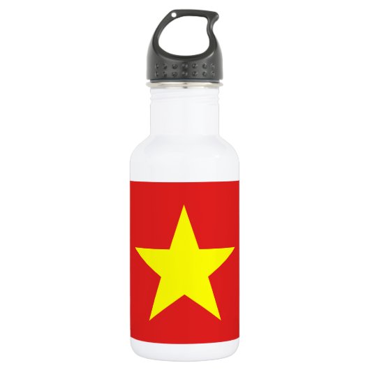 Vietnamflagge Gelbe Sterne Wasserflasche (Vorderseite)
