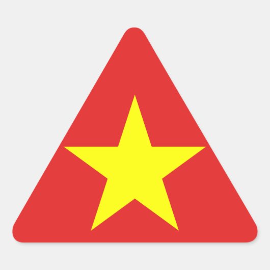 Vietnamflagge Gelber Star-Dreieck-Aufkleber Dreieckiger Aufkleber (Vorderseite)