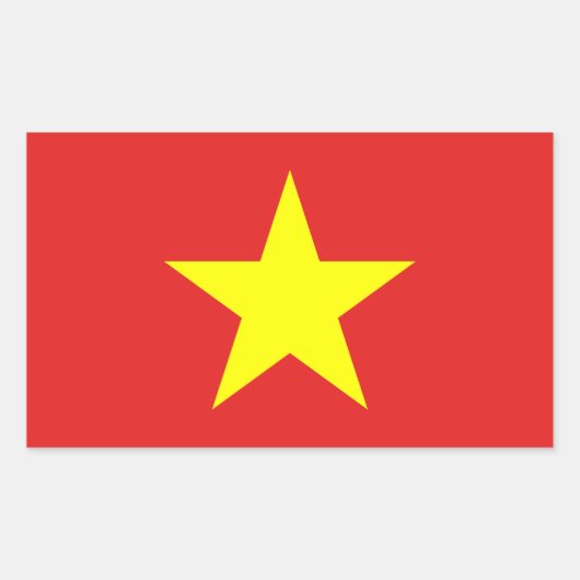 Vietnamflagge Gelber Star Rechtecksticker Rechteckiger Aufkleber (Vorderseite)