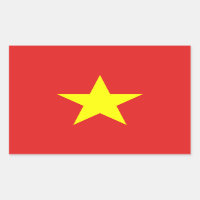 Vietnamflagge Gelber Star Rechtecksticker