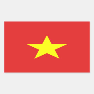 Vietnamflagge Gelber Star Rechtecksticker Rechteckiger Aufkleber