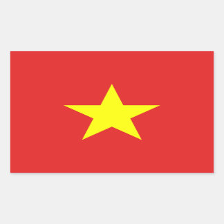 Vietnamflagge Gelber Star Rechtecksticker Rechteckiger Aufkleber