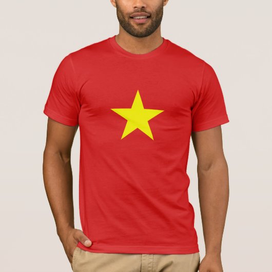 Vietnamflagge Gelber Star Roter T - Shirt (Vorderseite)