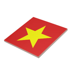 Vietnamflagge Gelber Star Ton Fliese