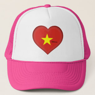 Vietnamflagge & Herz, Mode Vietnam/Sportfans Truckerkappe