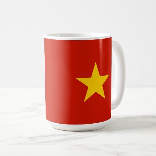 Vietnamflagge Kaffeetasse (VorderseiteRechts)