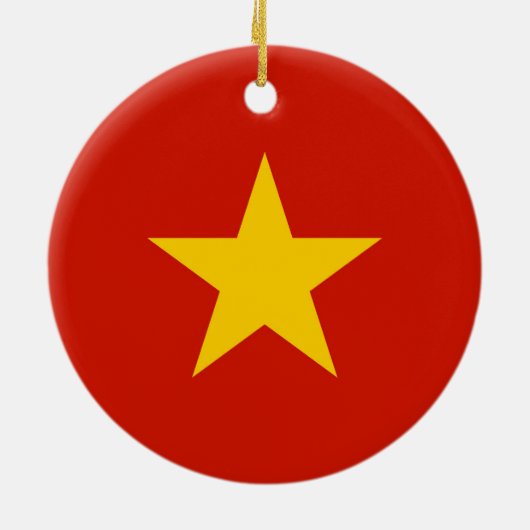Vietnamflagge Keramik Ornament (Hinten)