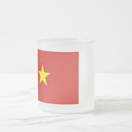 Vietnamflagge Mattglastasse (Mittel)