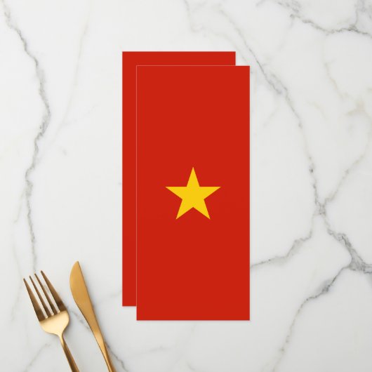 Vietnamflagge Menükarte (Vorderseite/Rückseite Beispiel)