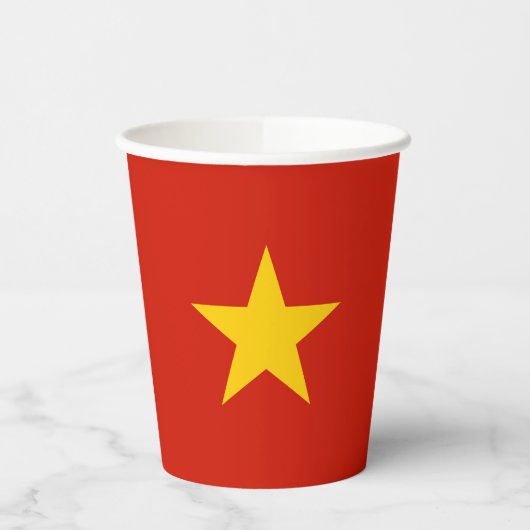 Vietnamflagge Pappbecher (Links)