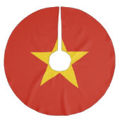 Vietnamflagge Polyester Weihnachtsbaumdecke (Vorderseite)