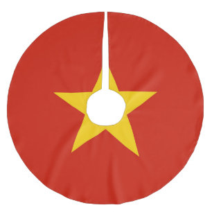 Vietnamflagge Polyester Weihnachtsbaumdecke