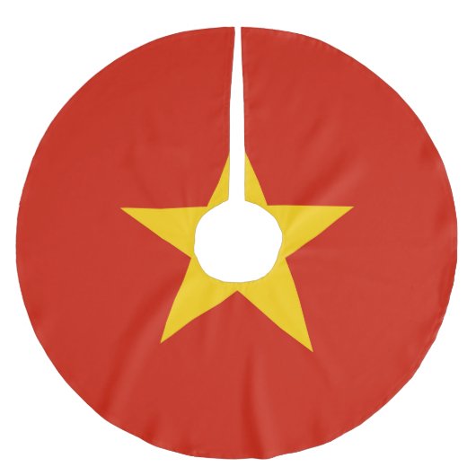 Vietnamflagge Polyester Weihnachtsbaumdecke (Vorderseite)