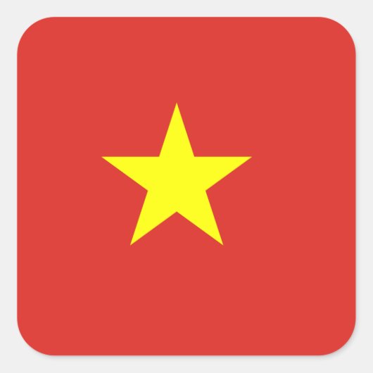 Vietnamflagge Quadratischer Aufkleber (Vorderseite)