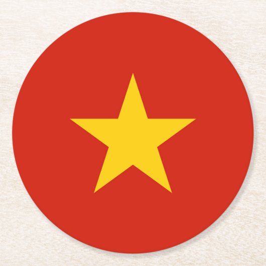 Vietnamflagge Runder Pappuntersetzer (Vorderseite)