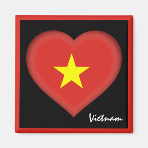 Vietnamflagge & Vietnamesisch Herzreisen /Sport Magnet