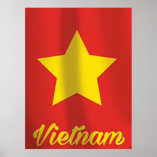 Vietnamflagge Vintage Reiseplakat Poster (Vorne)