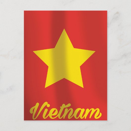 Vietnamflagge Vintage Reiseplakat Postkarte (Vorderseite)