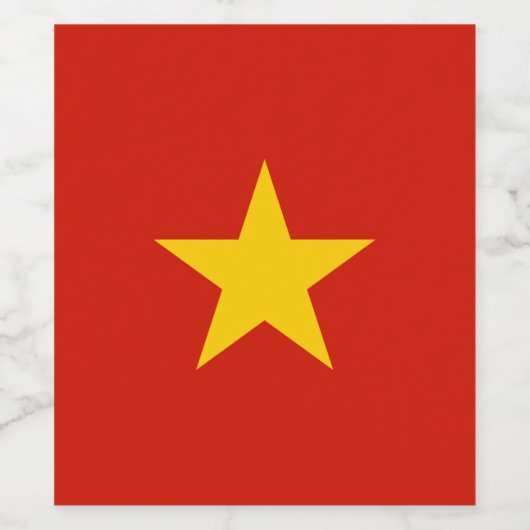 Vietnamflagge Weinetikett (Einzelnes Label)