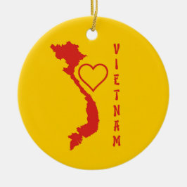 Vietnamkarte Keramik Ornament