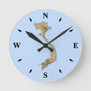 Vietnamkarte Runde Wanduhr