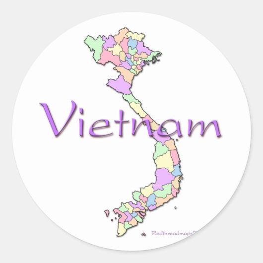 Vietnamkarte Runder Aufkleber (Vorderseite)
